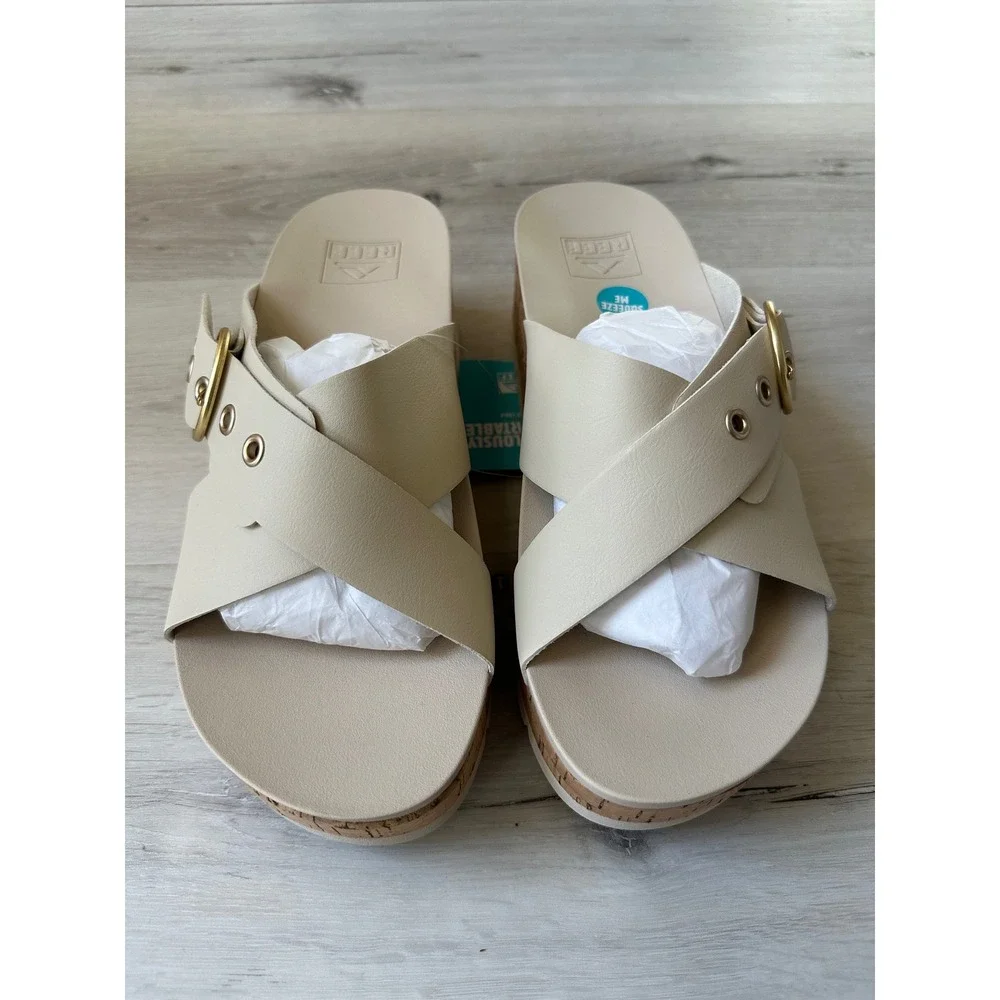 Reef Vista‎ Higher Gia Sandals Vintage Cork Cream Size 10 New With Tags